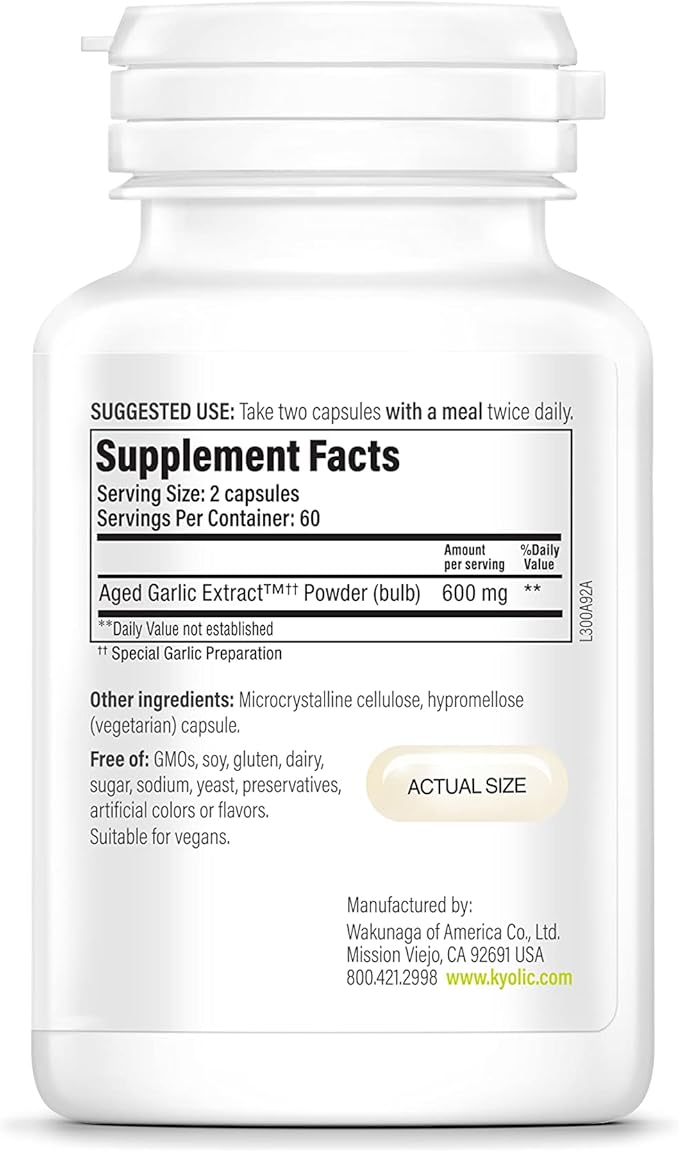 Kyolic Aged Garlic Extract Formula 300 Vegan, 120 Capsules