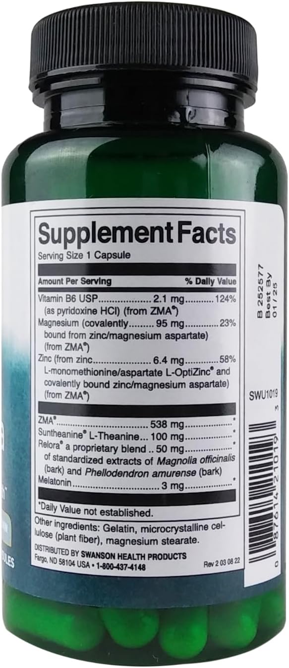 Swanson Sleep FRM W/L-THEANINE&MELATONIN 60C