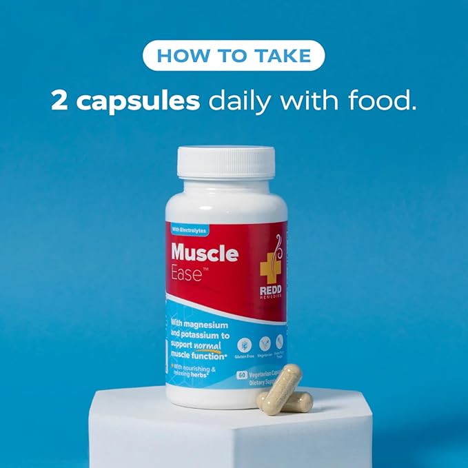 Redd Remedies, Muscle Ease, Magnesium and Potassium Formula to Support Muscle Function, 60 Vegan Capsules