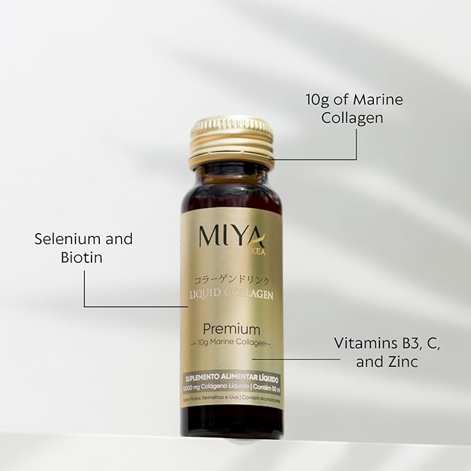 Premium Liquid Collagen for Women | 10,000 mg of Marine Collagen | Red Berries and Grape Flavor | Supports Skin, Hair & Nails | Beauty Supplement | 30 Bottles- One Month Supply