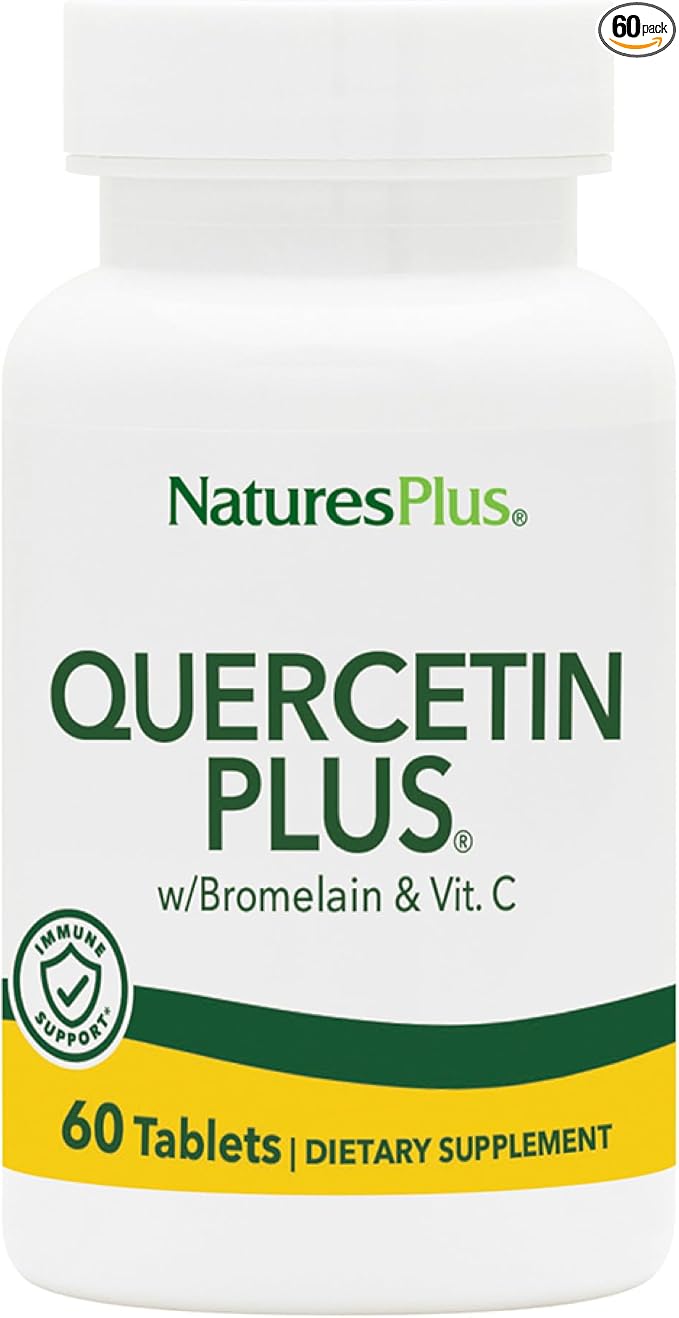 NaturesPlus Quercetin Plus with Vitamin C & Bromelain - 650 mg, 60 Vegetarian Tablets - Gluten-Free - 30 Servings