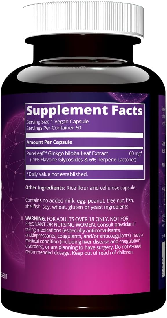 MRM Ginkgo B, 60mg, 60 Vegetarian Capsules