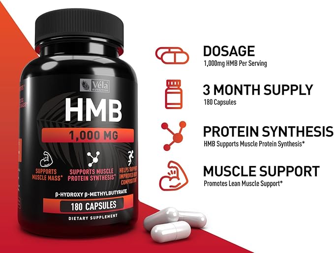 HMB (Hydroxymethylbutyrate) Capsules 1,000 mg | | B-Hydroxy & B-Methyburate | Supports Muscle Mass, Muscle Protein Synthesis* | Support Improved Body Composition |180 Capsules