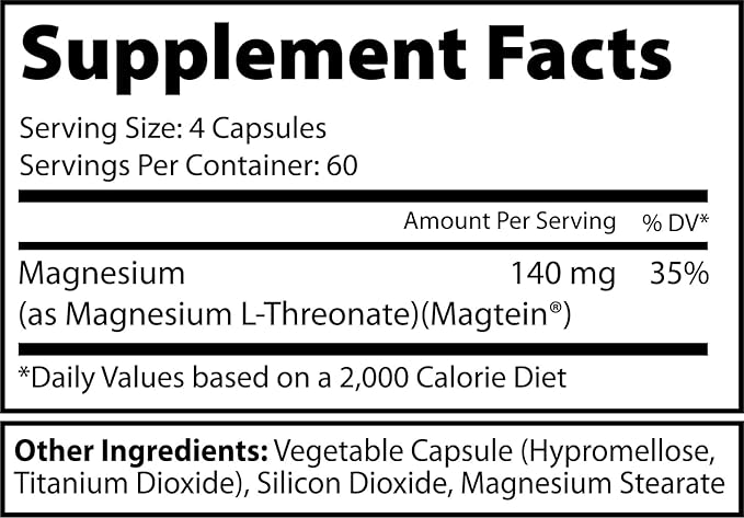 x Higher Up Magtein Magnesium L-Threonate, Memory & Cognitive Function Support, Magnesium Supplement with Essential Minerals for Men & Women, 2000 MG Per SVG, 240 Easy-to-Swallow Capsules