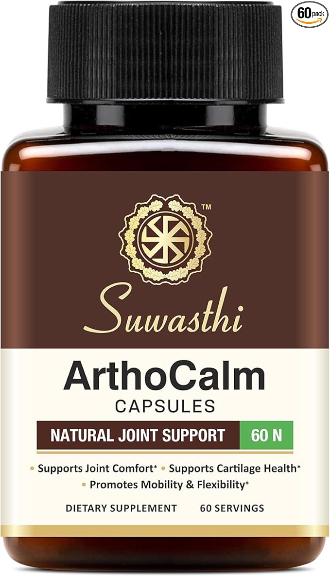 Arthocalm Capsule Boswellia & Bromelain Supplement for Men & Women, Ayurvedic Blend with Turmeric, Black Pepper & Ginger that May Support your Joints, Non-GMO, Gluten Free & Vegan 60 Capsules