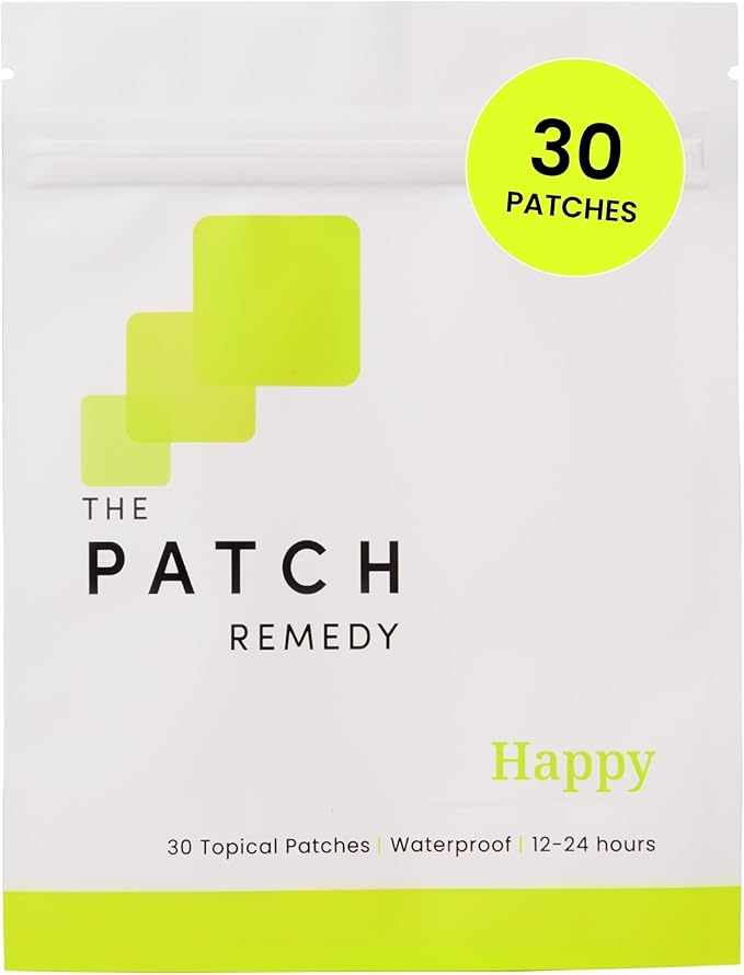 Happy Patches - Topical Stickers with 5-HTP, L-Theanine, Rhodiola Rosea, Inositol, Vitamin B6 & Vitamin D3 Transdermal Skin Sticker