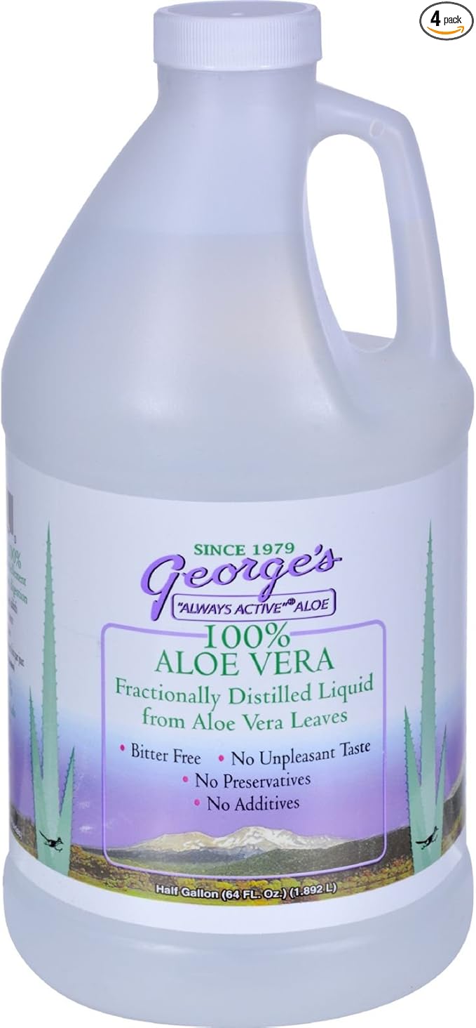 Georges Aloe Vera - Fractionally Distilled Liquid - Bitter Free - No Preservatives - 64 fl oz (Pack of 4)