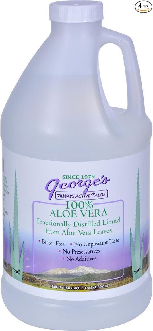 Georges Aloe Vera - Fractionally Distilled Liquid - Bitter Free - No Preservatives - 64 fl oz (Pack of 4)
