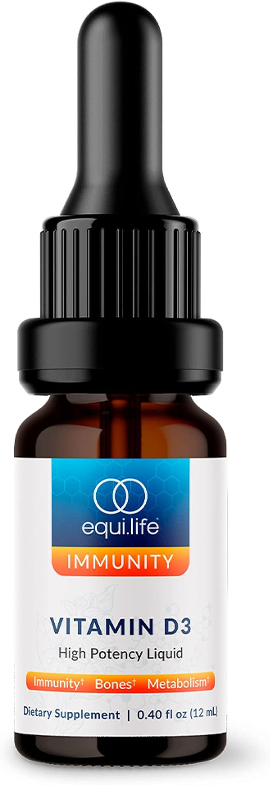 Equilife - Vitamin D3: Liquid Vitamin 3 Supplement, Immunity Support Drop, Promotes Bone Health, Helps Increase The Effectiveness of Calcium & Phosphorus, Formulated for Maximum Absorption (12 ml)