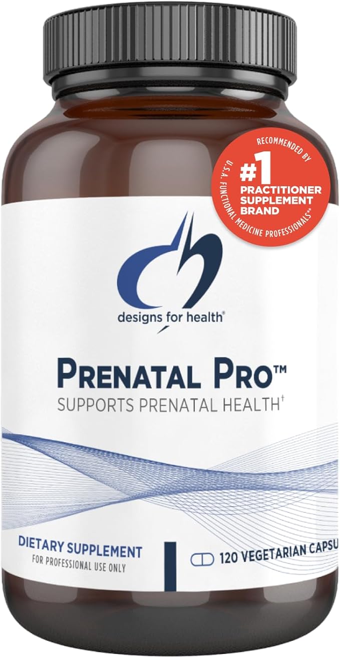 Designs for Health Prenatal Pro Methylated Multivitamin for Women - Prenatal Vitamins with Iron, A, D, E + Vitamin K with Methylated Folate, Calcium Magnesium Zinc for Nursing + Postpartum (120 Caps)
