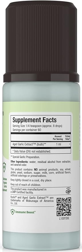 Kyolic Aged Garlic Extract Liquid - Odorless Garlic Supplements - Organic Kyolic Garlic - Organic Garlic Supplements for Heart Health (2 Pack)