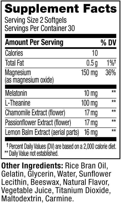 OLLY Ultra Strength Sleep Softgels, 10mg Melatonin, L-Theanine, Chamomile, Magnesium, Lemon Balm, Supports Deep Restful Sleep, Nighttime Sleep Aid, Non Habit-Forming - 60 Count