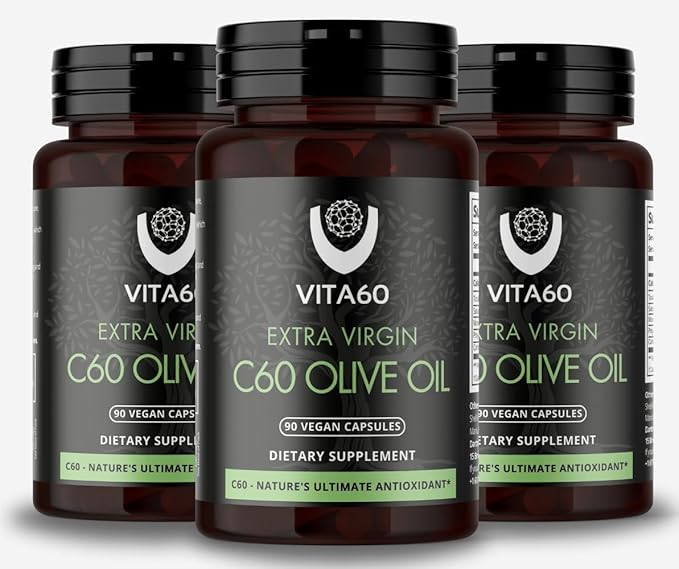C60 Oil Capsules | Age-Defying Vitality and Antioxidant Support | 99.99% Pure Solvent Free C60 | Organic Oil | Vegan Friendly | Superior Customer Service (Olive Oil)