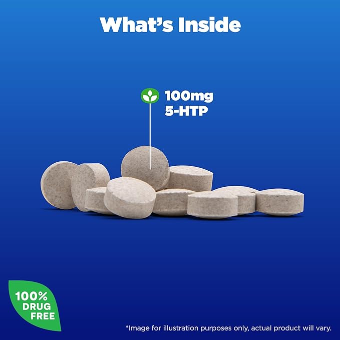 Natrol Mood + Stress 5-HTP 100 mg, Dietary Supplement for a Balanced Mood, Capsules for Adults, 30 Capsules, Up to a 30 Day Supply