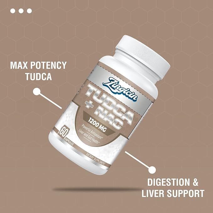 TUDCA with NAC Supplement 1200mg - 120 Capsules,Powerful TUDCA Bile Salt Plus N-Acetyl-Cysteine,Antioxidant Supplements for Liver,Digestion