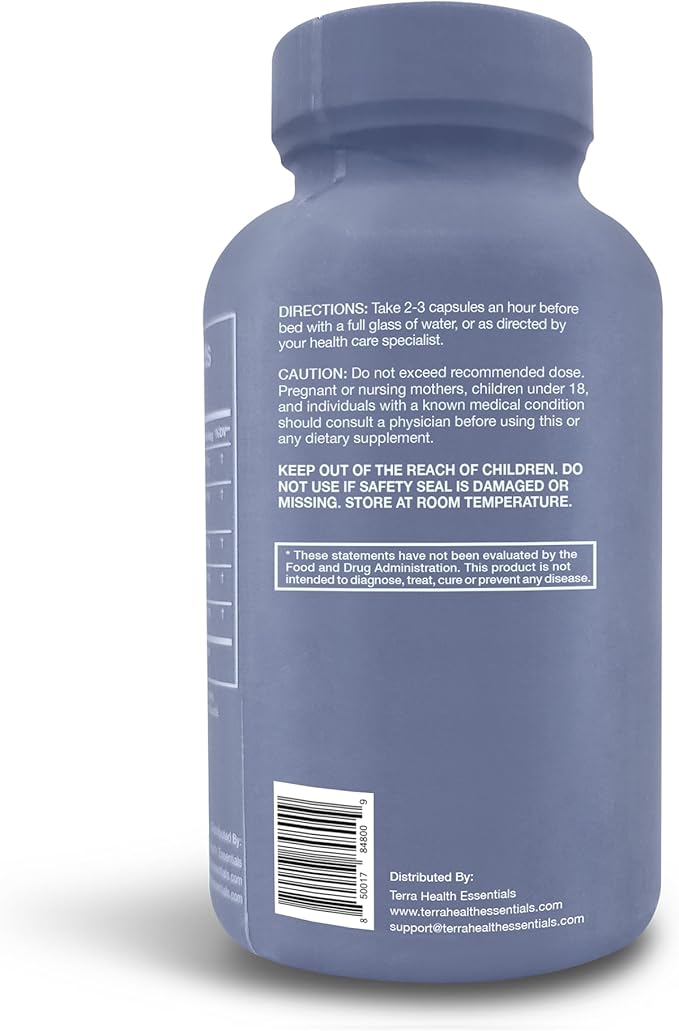 Terra Heath Essentials Fast Asleep - Melatonin Free, Sleep Support, Helps with Sleeplessness & Restlessness - All Natural, 30 Day Supply