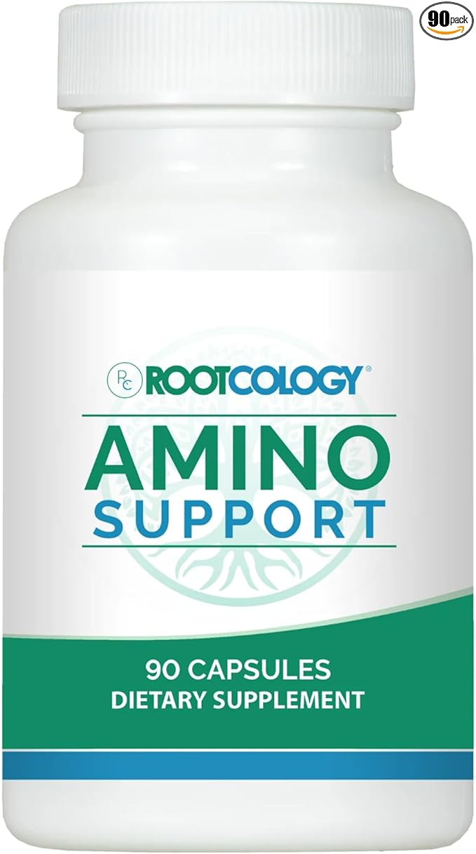 Rootcology by Dr. Izabella Wentz | Amino Support | Amino Acid Complex Capsules with L-Glutamine, Glycine & MSM | 90 Capsules