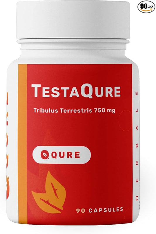 TestaQure Testosterone Supplement for Men - Testosterone Booster Increases Male Potency & Muscle Mass - Stamina, Endurance, Energy & Mood Enhancer - 90 Capsules Vegan & Soy-Free