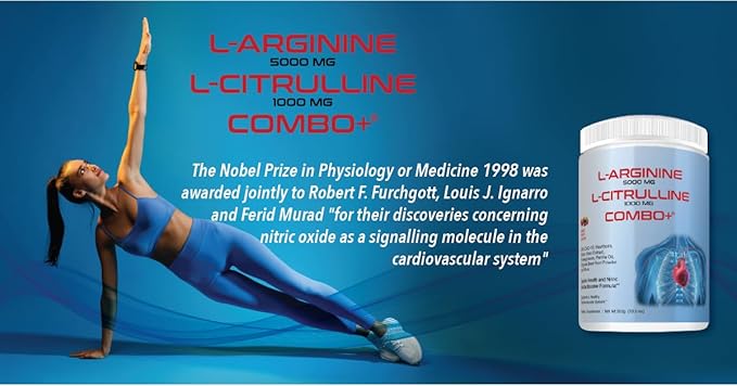 L-Arginine & L-Citrulline Combo+ - Cardio Health & Nitric Oxide Circulation Support Supplement Drink Mix (30 Servings, Over 13g per, 1 Month Supply!) (399g, Cherry)
