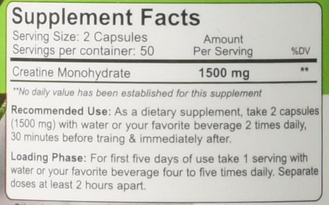 Nutrakey Creatine Monohydrate Capsules, Ultra-micronized Formula for Maximum bioavailability