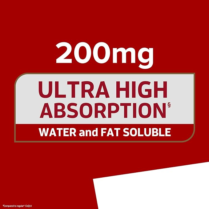 Qunol CoQ10 200mg Softgels, Ultra CoQ10 - Ultra High Absorption Coenzyme Q10 Supplements - Antioxidant Supplement for Vascular and Heart Health & Energy Production, 90 Count