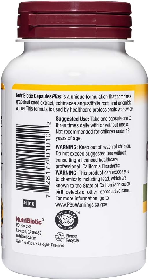 NutriBiotic Grapefruit Seed Extract CapsulesPlus, 125 mg of GSE, 90 Count