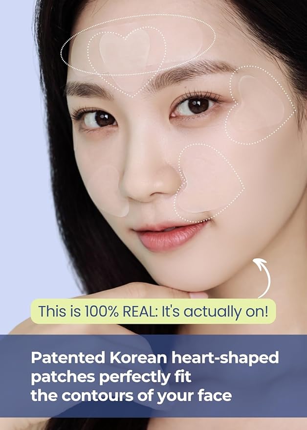 Overnight Wrinkle Patches for Face - Premium Korean Face Lift Tape with Collagen & Peptides - Anti Wrinkle Tape for Frown & Smile Lines, Forehead, Eyes, Crow’s Feet | 50 Count