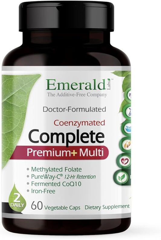 EMERALD LABS Complete Premium Multi - Multivitamin for Digestive & Immune Support with Vitamin C as PureWay-C, B Vitamin Complex, Albion Chelated Zinc & More - 60 Vegetable Capsules (30-Day Supply)