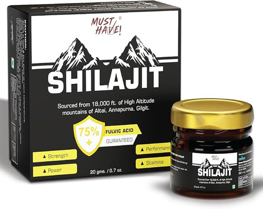 Shilajit Resin – 20gm with 75% Fulvic Acid, Natural Energy Booster, Helps to Builds Muscles, Immune Support | 20 gm