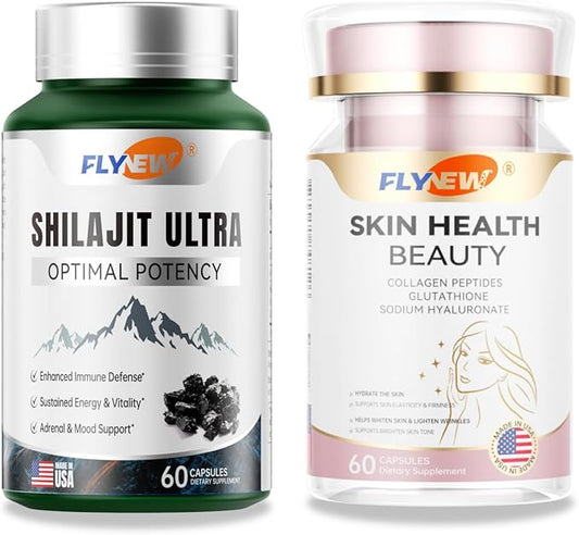 Shilajit for Men & Skin Health Beauty Collagen Capsules Bundle