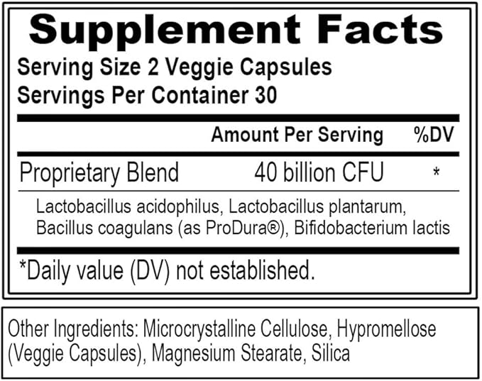 Evlution Nutrition Probiotic - 40 Billion CFU - Supports Digestive + Immune Health - Probiotic Supplement for Men & Women - Vegetarian, Gluten Free & Non-GMO - 30 Servings - 60 Veggie Capsules