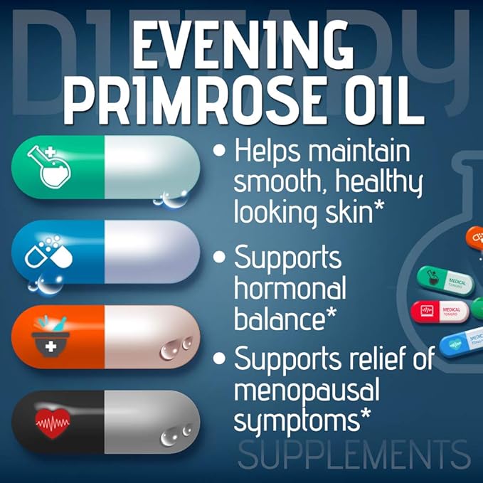 Evening Primrose Oil-Maintain Smooth-Healthy Looking Skin-Supports hormonal Balance-Supports hormonal Balance (1)