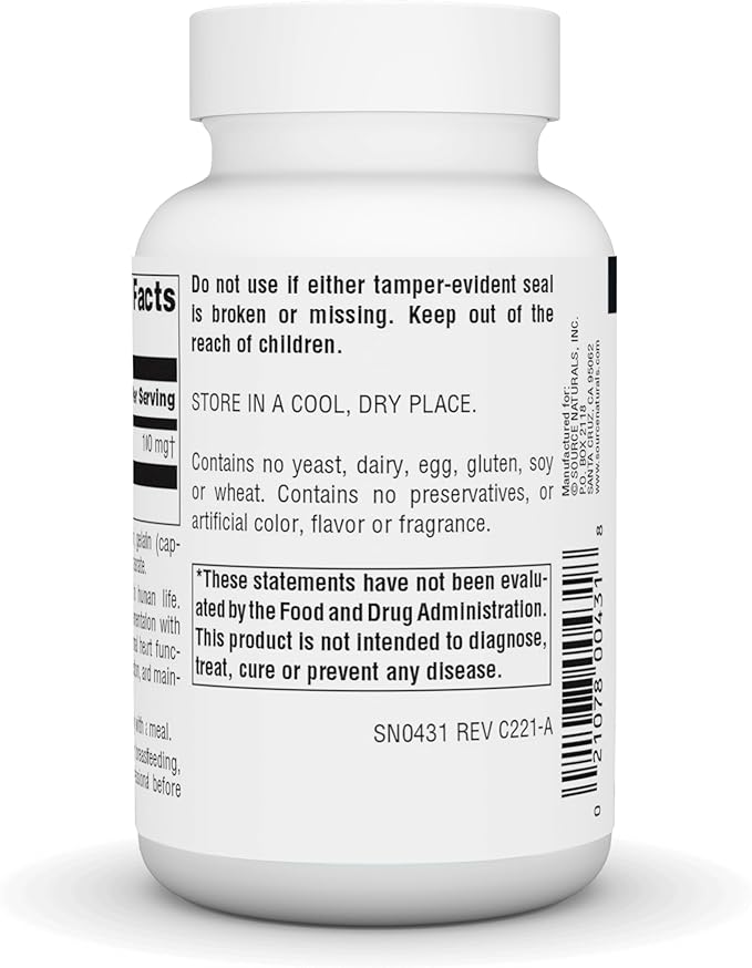 Source Naturals Coenzyme Q10 Antioxidant Support 100 mg for Heart, Brain, Immunity, & Liver Support - 90 Capsules