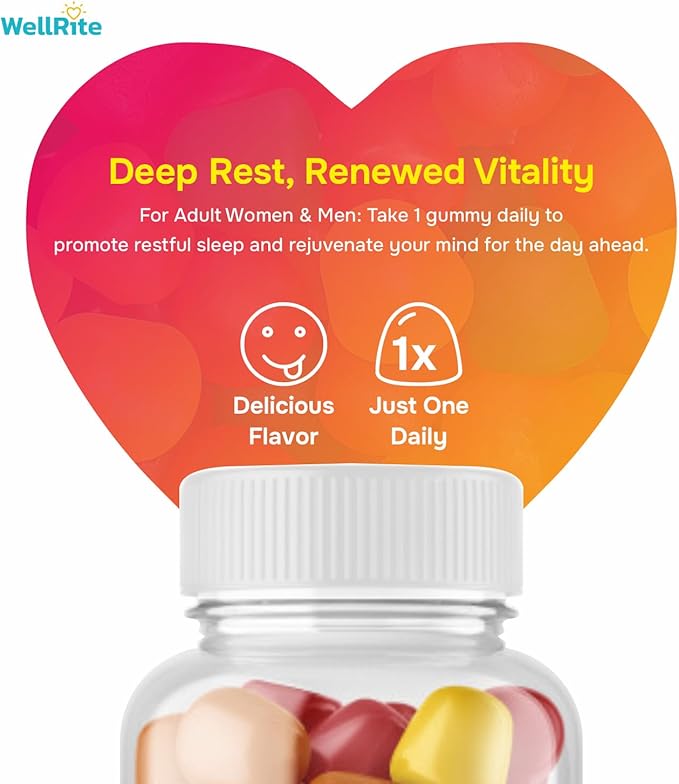 Relax Gummy Vitamins with Ashwagandha & Melatonin, 60 Count, Strawberry Flavored, Vegan, Gelatin Free, Gluten Free, Nut Free, Relaxes Mind, Soulful Sleep