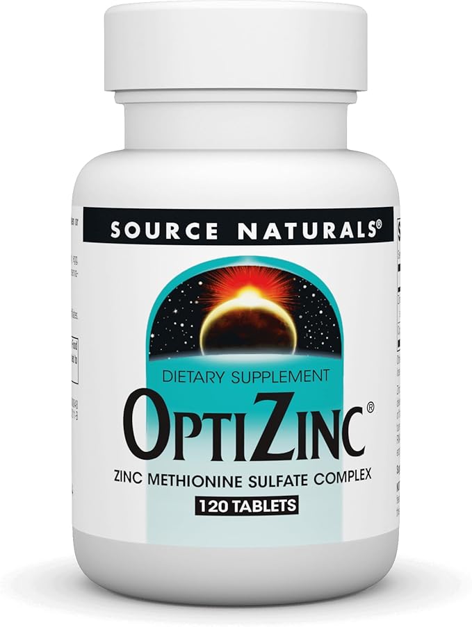 Source Naturals OptiZinc Zinc Methionine Sulfate Complex & Dietary Supplement* - 120 Tablets
