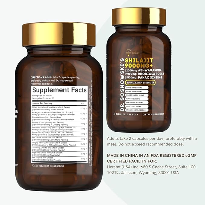 Dr Sosnowski's BioActive Reishi Mushroom Capsules | Potent 1000mg High Strength Reishi Mushroom Extract (120 Capsules)