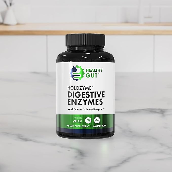 HoloZyme Max Strength Digestive Enzymes | Prevents Bloating, Gas, & Indigestion w/Protease, Amylase, Lipase, Lactase, and More | 90 Servings