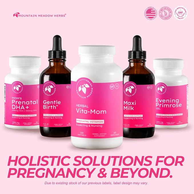 Mountain Meadow Herbs Vita-MOM - Herbal Prenatal Vitamins for Women: Unique Blend of Folic Acid, Vitamins, Iron & Herbs in Soft Gel Caps - 2-Month Supply (120 ct.)
