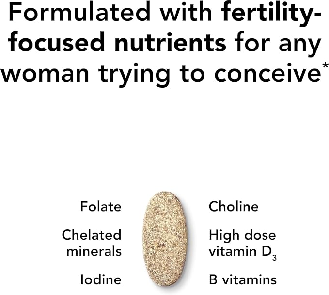 Theralogix TheraNatal Core Preconception Vitamin Supplement - 90-Day Supply - Prenatal Vitamins & Fertility Supplement for Women with Folate, Vitamin D3, Choline & More* - NSF Certified - 90 Tablets