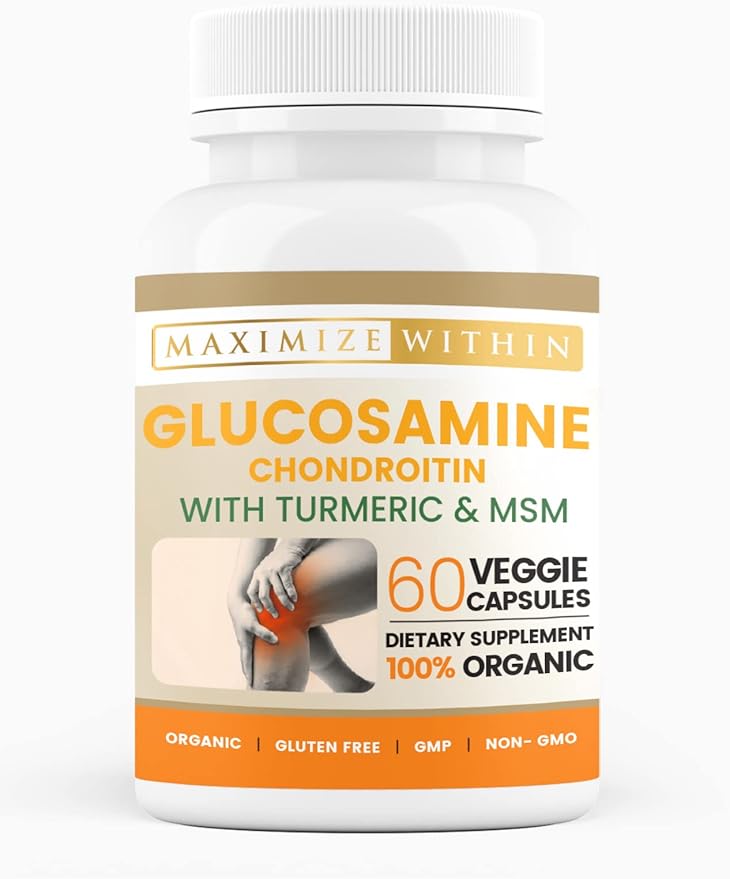 Glucosamine Chondroitin with Turmeric & MSM for Healthy Joints, 60 Veggie Capsules