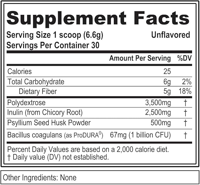 Evlution Nutrition FiberMode - Fiber + Probiotic Powder - Digestive Health & Immune Support - 1bil CFU Probiotics + 5g Fiber - Gluten Free & Vegan - Unflavored - Dietary Supplement - 30 Servings