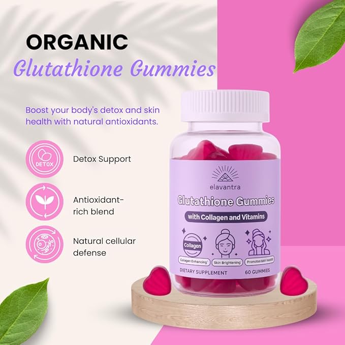Glutathione Gummies with Collagen | 1000mg Glutathione with Vitamin C & Vitamin E | 30 Day Supplement | Skin Whitening Collagen Gummies | Liposomal Supplement