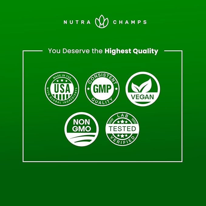 NutraChamps Organic Lions Mane Mushroom Supplement (2 Month Supply - 120 Count) Mental Clarity, Memory & Focus Supplement, Supports Immune System & Brain Health