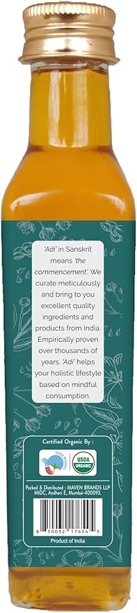 ADI 100% Pure Organic Flaxseed Oil – 8.8 fl oz, Liquid Flax Oil Cold-Pressed & Unrefined