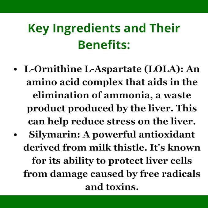 Liver Support Liquid Supplement - Special Formula - Liver Cleanse Detox & Repair Formula - Herbal Liver Support Supplement with L-Ornithine L-Aspartate Silymarin