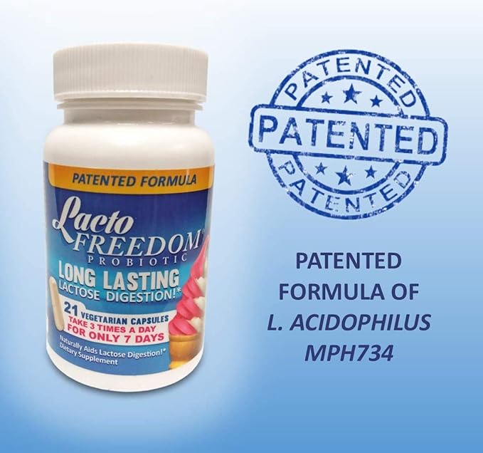 Probiotic for Lactose Intolerance. 7 Day Supply Provides Months of Relief - Helps Digest Lactose in Dairy - Lactase Producing Probiotic - 21 Caps