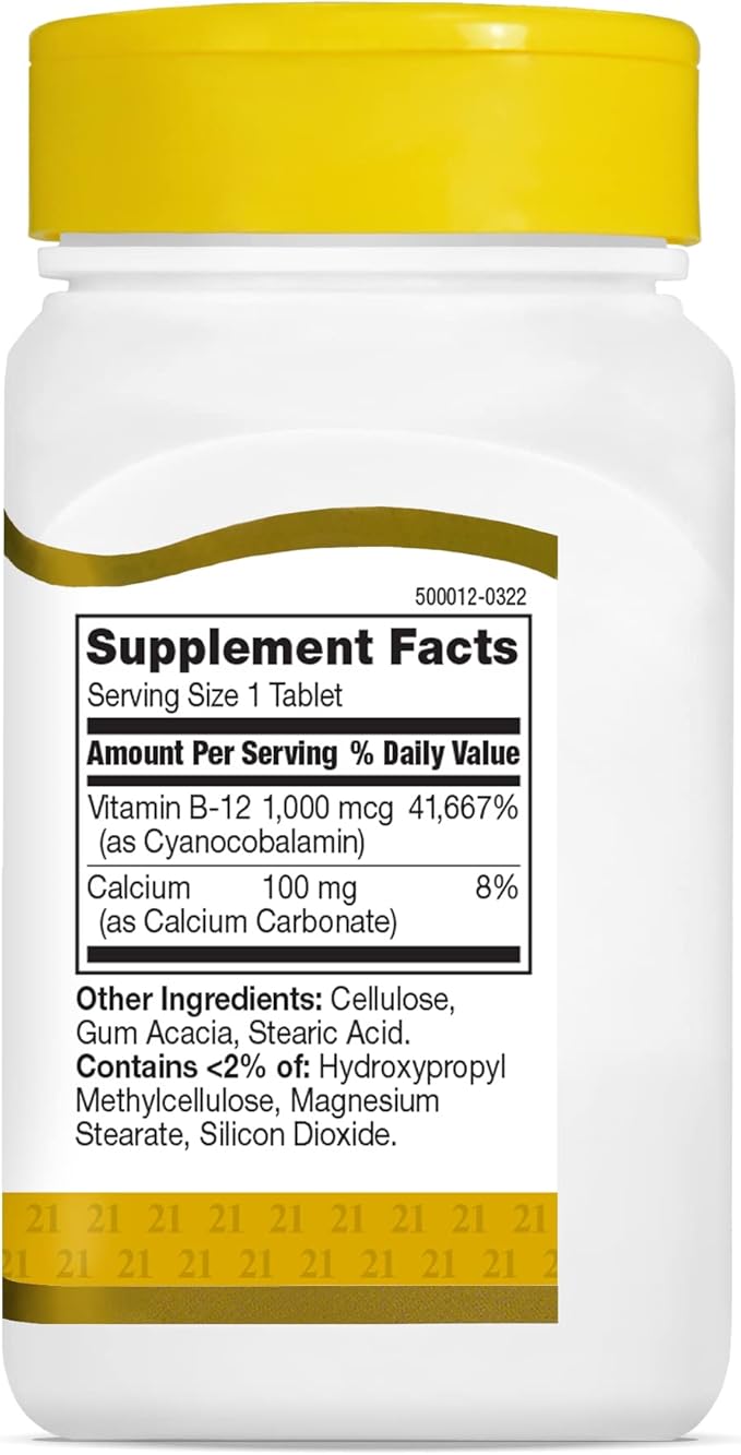 21st Century B 12 1000 mcg Prolonged Release Tablets, 110 Count (Pack of 2)