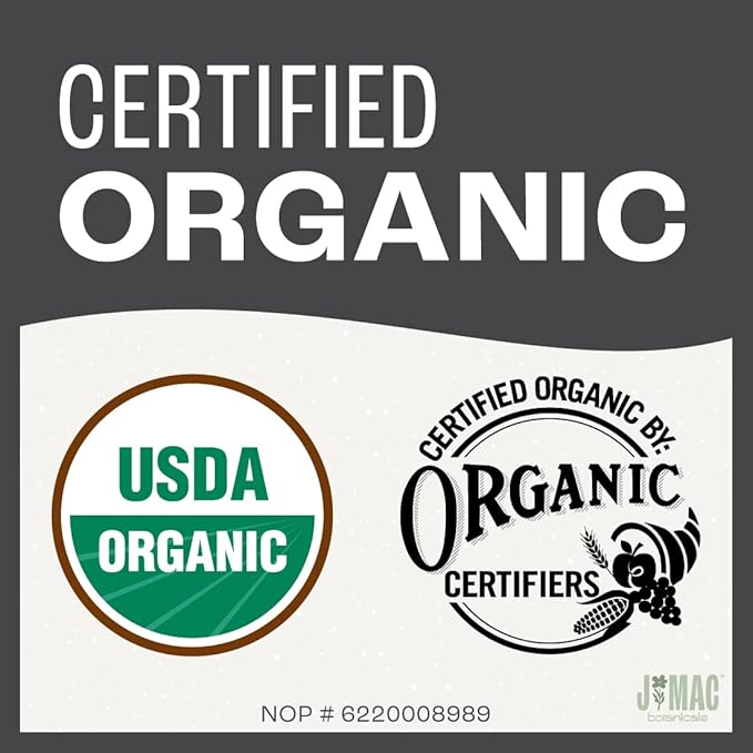 J Mac Botanicals, Organic Dried Elderberry (16 oz) USDA Certified, packaged in USA, whole bulk elder berries for syrup, tea infusions, gummies, Elder Berry
