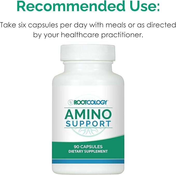 Rootcology by Dr. Izabella Wentz | Amino Support | Amino Acid Complex Capsules with L-Glutamine, Glycine & MSM | 90 Capsules