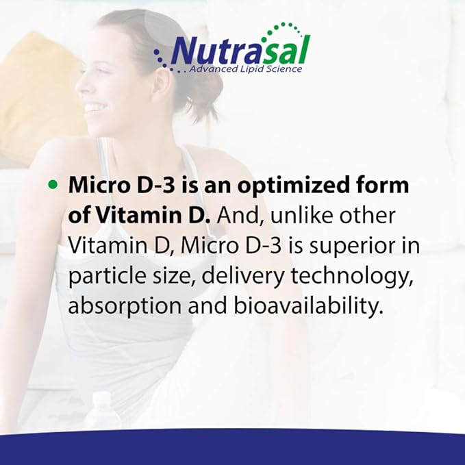 Micro D3 Vitamin D-3 Drops - High Concentrate (2 Million IU's) Vitamin D3 with Nano Technology and Up to 10X More Absorption -1 oz (30 ml)